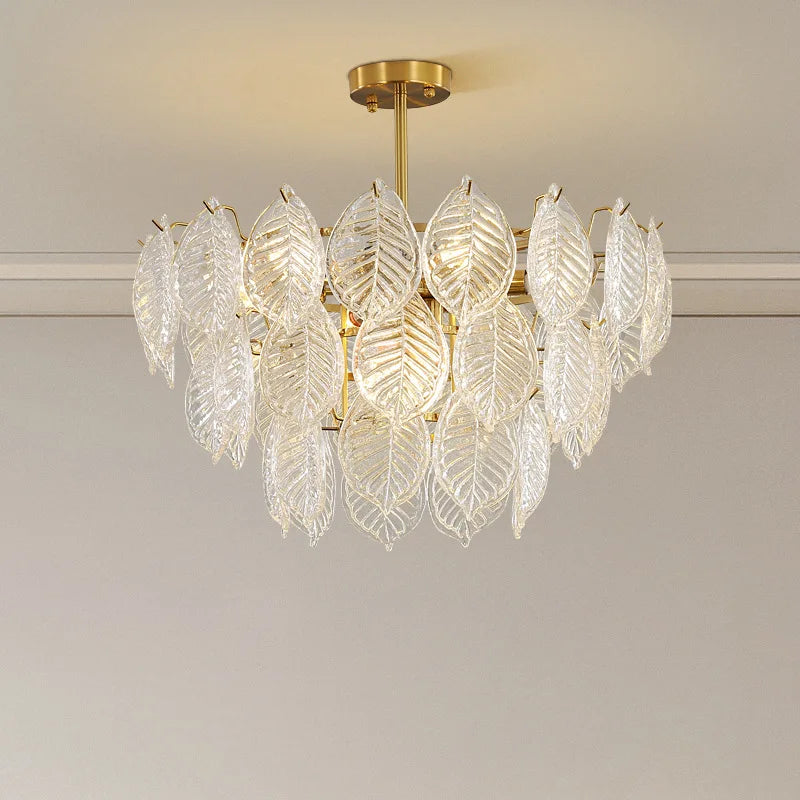 Luxury Leaf Glass Chandelier