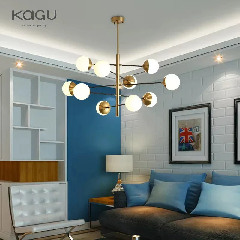 Decorbites™ Golden Glass Magic Bean Kronleuchter: Moderner Luxus für Wohnzimmer & Esszimmer