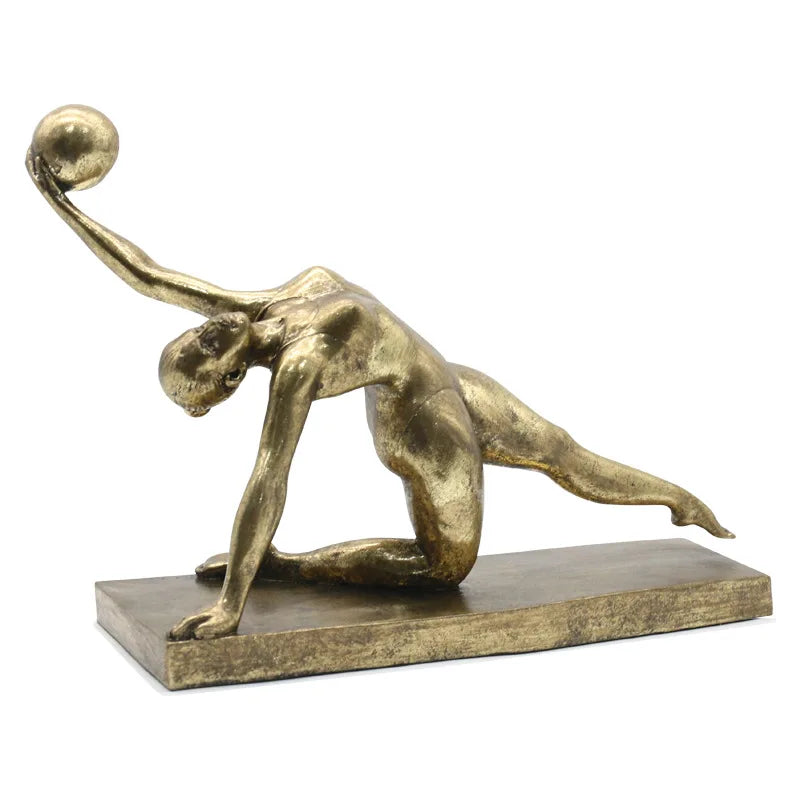 Decorbites™ Goldene Turner-Figur Ball-Dekoration Heimdekoration Harz-Handwerkskunst