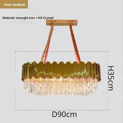 DecorBites™ Crystal Art LED Ceiling Chandelier: Luxury Living Room Round Lamp