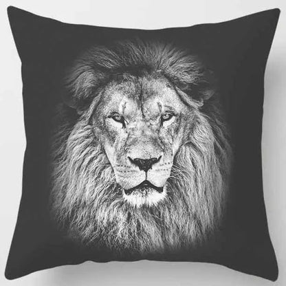 DecorBites™ Animals World Tiger Lion Pillow Case for Cute Home Decor in Sofa Living Room