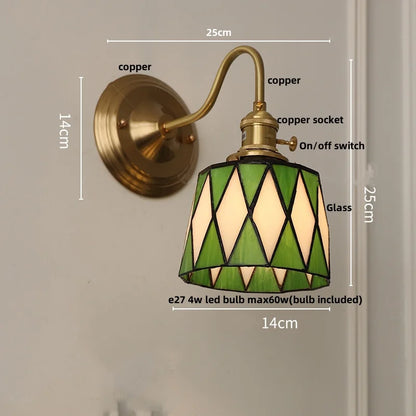Decorbites™ Würfel-LED-Wandleuchte Kupferglas Retro-Vintage-Lampe E27 verspiegelte Waschtischleuchte