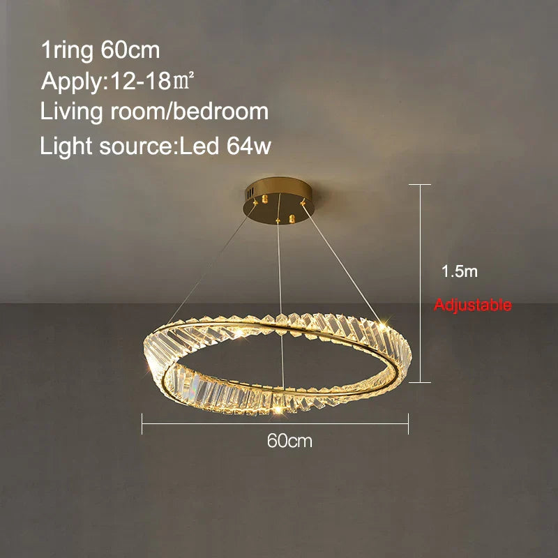 Decorbites™ Kristallring-Deckenleuchte – Moderner Luxus-LED-Kronleuchter für Schlafzimmer und Wohnzimmer