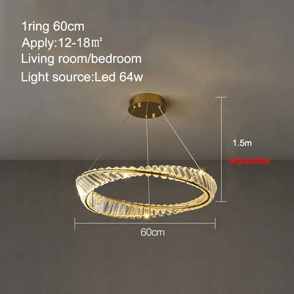Decorbites™ Kristallring-Deckenleuchte – Moderner Luxus-LED-Kronleuchter für Schlafzimmer und Wohnzimmer