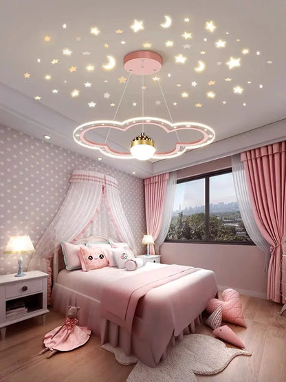 Decorbites™ Wolkenblumen-LED-Kronleuchter: Dekoratives Sternenhimmel-Beleuchtungsarmatur für das Kinderzimmer