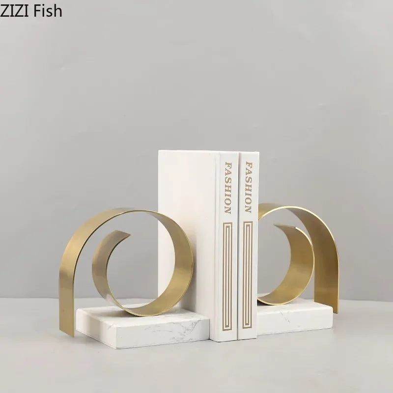 Gold Marble Bookend Set