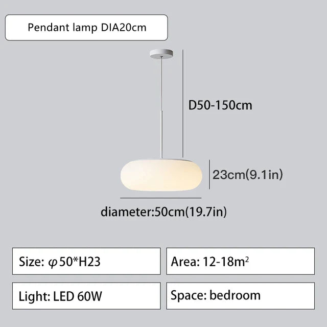 DecorBites™ Itka Pendant Lamp - Minimalist White Lamp Shade for Dining Table, Bedroom, Kitchen