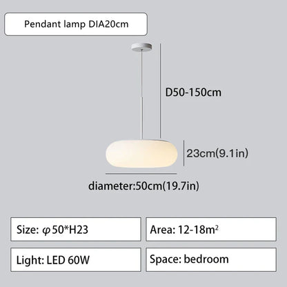 DecorBites™ Itka Pendant Lamp - Minimalist White Lamp Shade for Dining Table, Bedroom, Kitchen