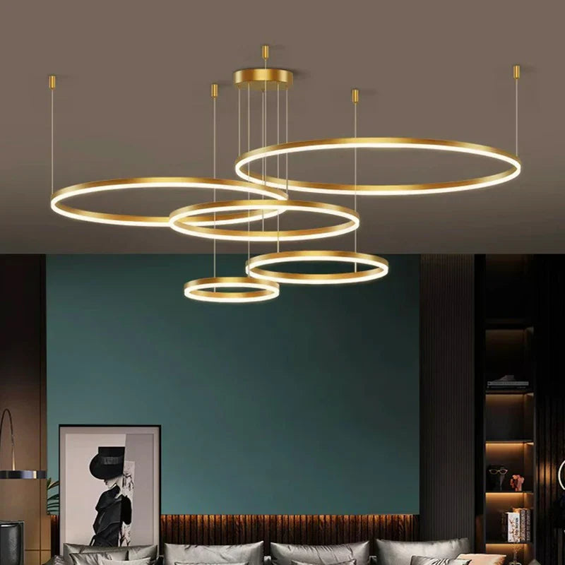 Antique Brass LED Chandelier