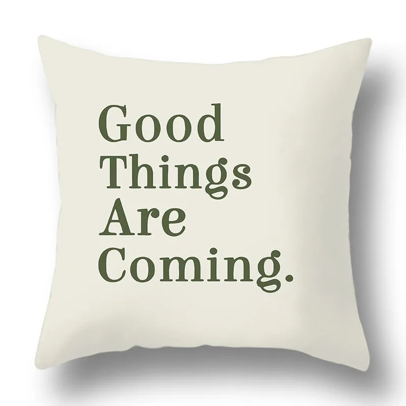 DecorBites™ Green Plants Geometric Print Pillow Cover - Home Sofa Cushion Cover
