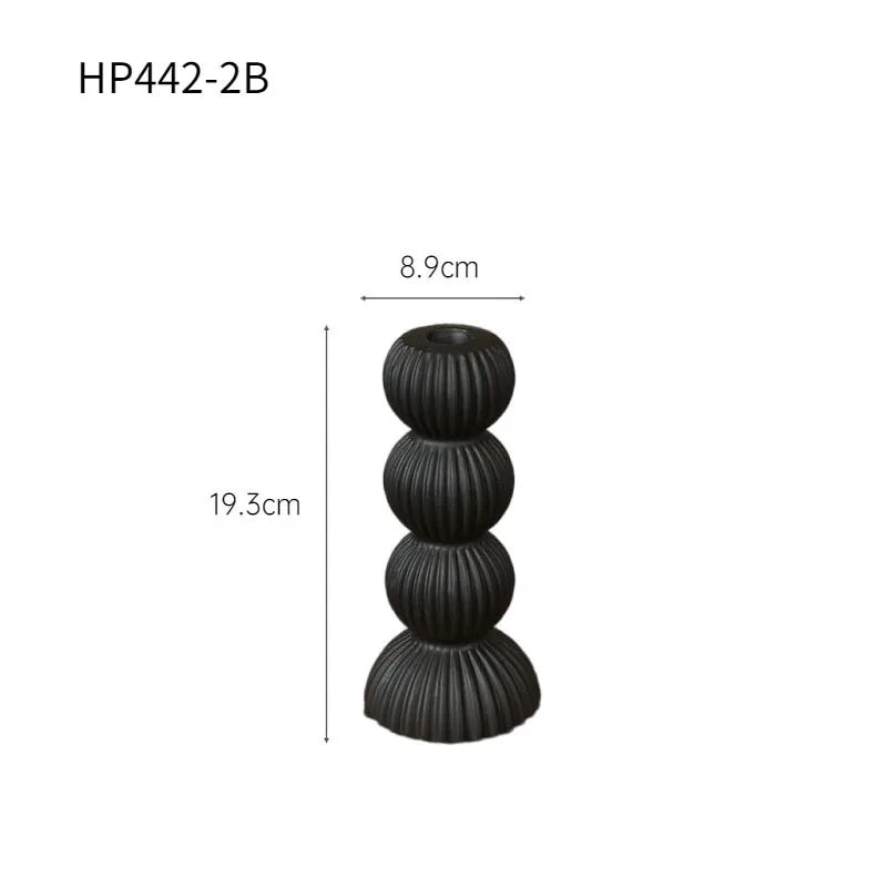 DecorBites™ Geometric Ceramic Candle Holder Ornaments Sphere Stripes Decoration Candlestick