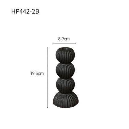 DecorBites™ Geometric Ceramic Candle Holder Ornaments Sphere Stripes Decoration Candlestick