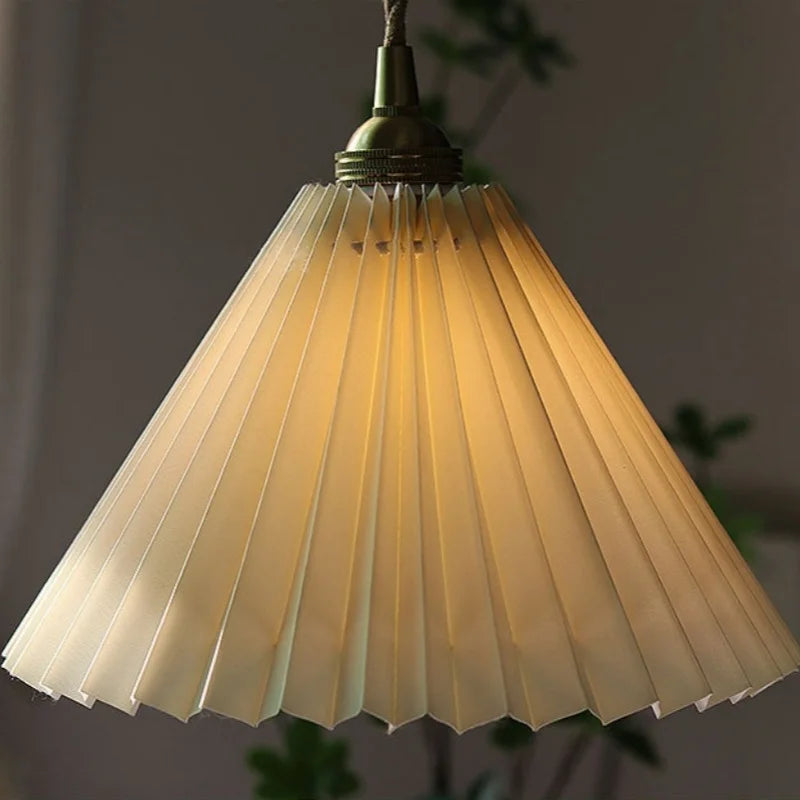 Decorbites™ LED Hängeleuchte aus Walnussholz Japanischer Stil Volant-Stoff Wohnzimmer-Dekoration