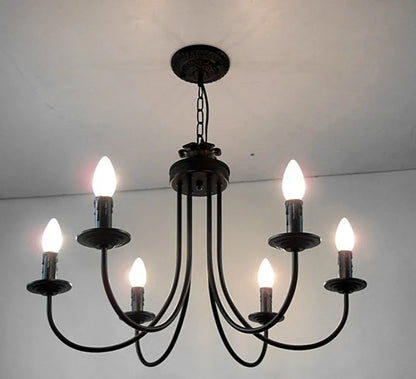 Decorbites™ Schwarze gebogene Arm LED-Kronleuchter: Klassische schmiedeeiserne Kerzenbeleuchtung