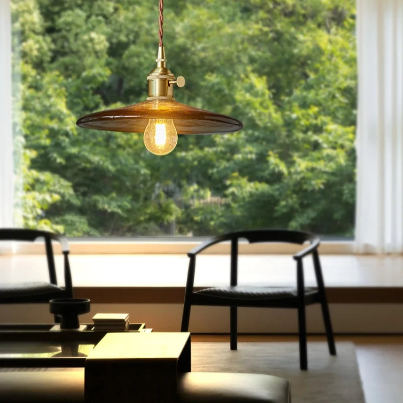 Decorbites™ LED Bernstein-Glas-Hängeleuchte – Amerikanischer Vintage-Stil für die Hausdekoration