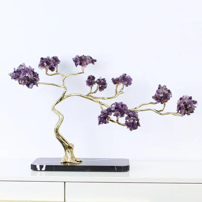 DecorBites™ Crystal and Brass Metal Decorative Figurine for Room Decoration