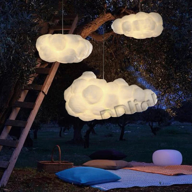 Decorbites™ Wolken-Kronleuchter: Baumwolllampenschirm Hängeleuchte für Schlafzimmer & Wohnzimmer