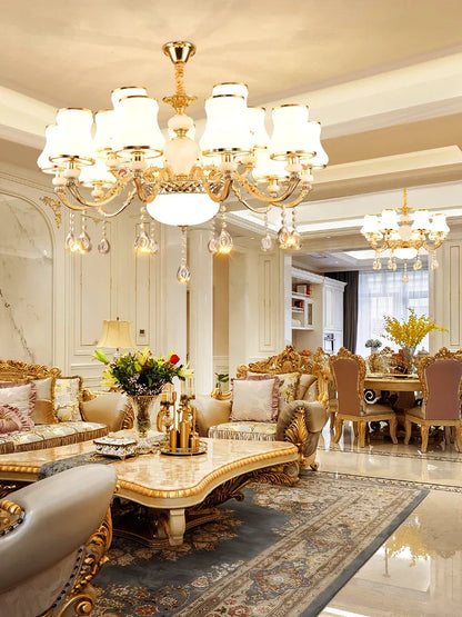 DecorBites™ Crystal LED Pendant: Elegant Modern European Living Room Lighting