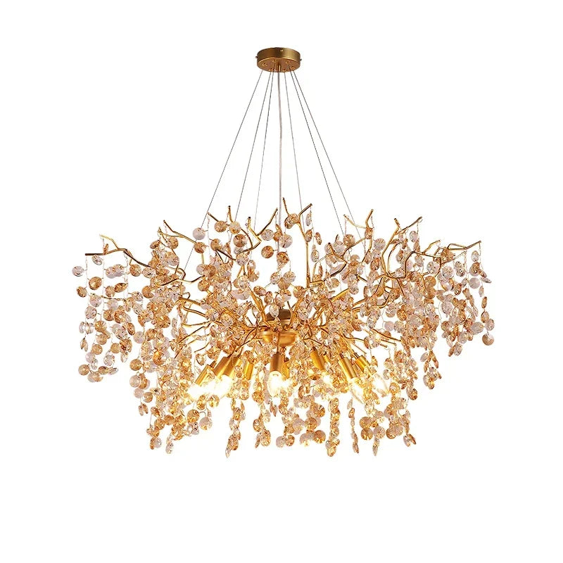 Decorbites™ Kristall-LED-Kronleuchter 60/80/100 cm Goldenes Luxus-Licht für Ess- und Wohnzimmer