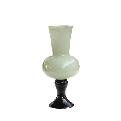 DecorBites™ Geometric Vintage Glass Vase for Home Decoration