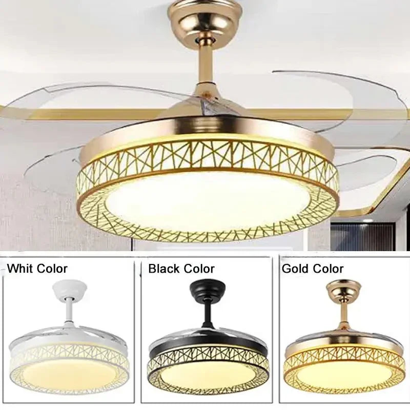 Gold Ceiling Fan Light With Remote 48-Inch