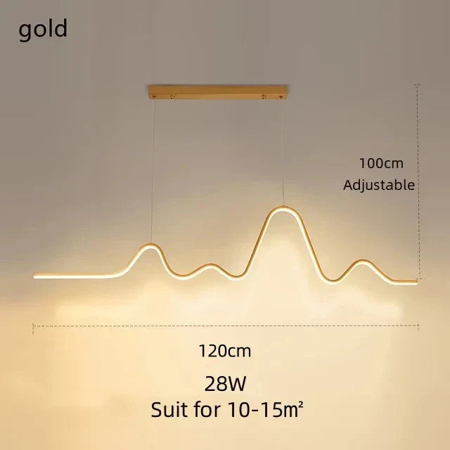 Decorbites™ LED-Aluminium-Kronleuchter Moderne Wellenlinie Kücheninsel-Hängeleuchte