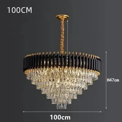 DecorBites™ Crystal LED Pendant Chandelier for Modern Living Spaces