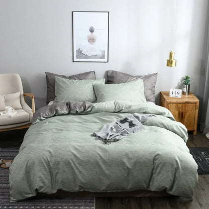 DecorBites™ King Size Duvet Cover Set - Soft Grain Polyester, Plain Design - Queen Bedding