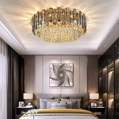Decorbites™ Gold-Kristall-Kronleuchter für das Wohnzimmer – Luxuriöse Beleuchtungseinrichtung