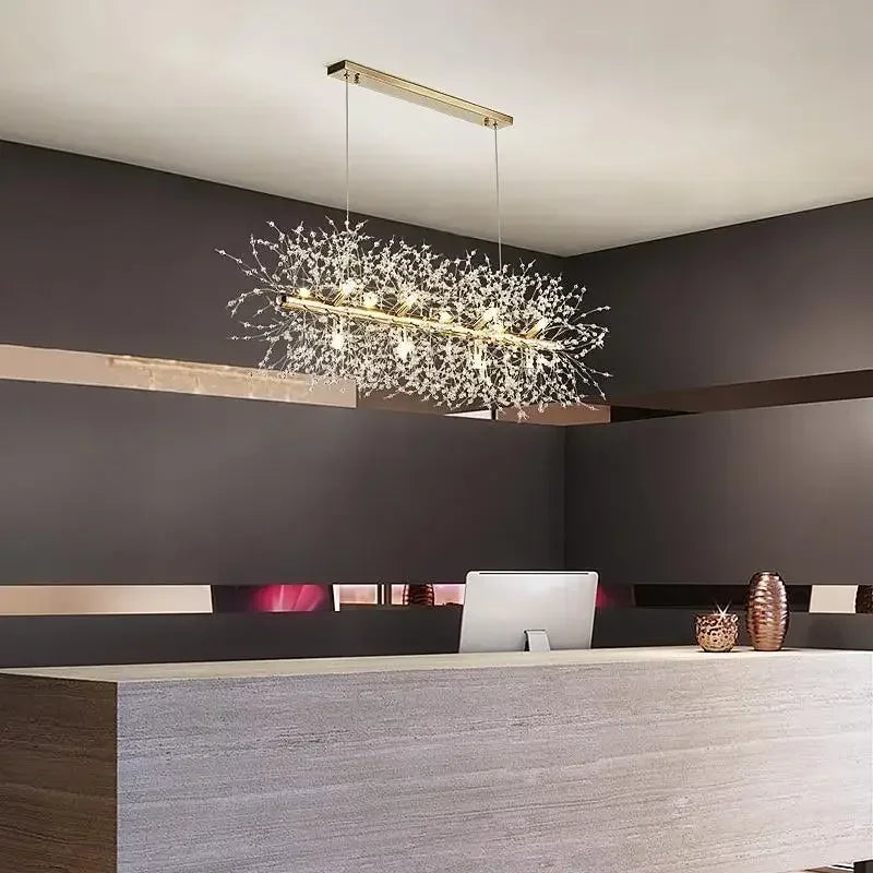 Decorbites™ Löwenzahn-Kristall-Deckenleuchte Kronleuchter für Schlafzimmer Esszimmer Kücheninsel