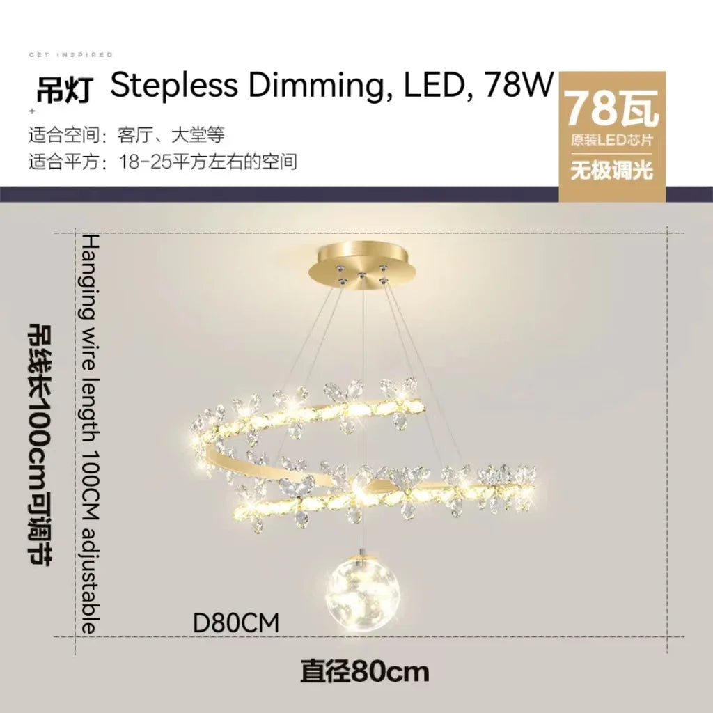 Decorbites™ Kristallblumen-Gold-Deckenleuchter: Moderne Luxus-Nordische Wohnzimmerbeleuchtung
