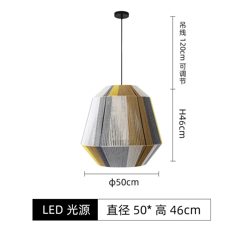 Decorbites™ Japanische Hanfseil-Hängeleuchten für Zen-Kunst-Wohnzimmer-Dekoration