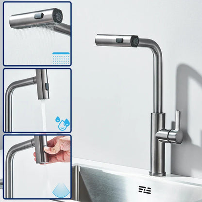 Decorbites™ 3-Funktionen-Küchenarmatur - Flexibler herausziehbarer Mischbatterie mit 360° Drehsprüher