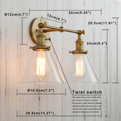 Decorbites™ Trichter-Glas-Wandleuchte für Schlafzimmer- und Loft-Dekoration
