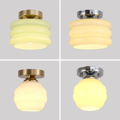 Decorbites™ Cremiges Glas-Eisen-LED-Deckenleuchte – Moderne Innenbeleuchtung