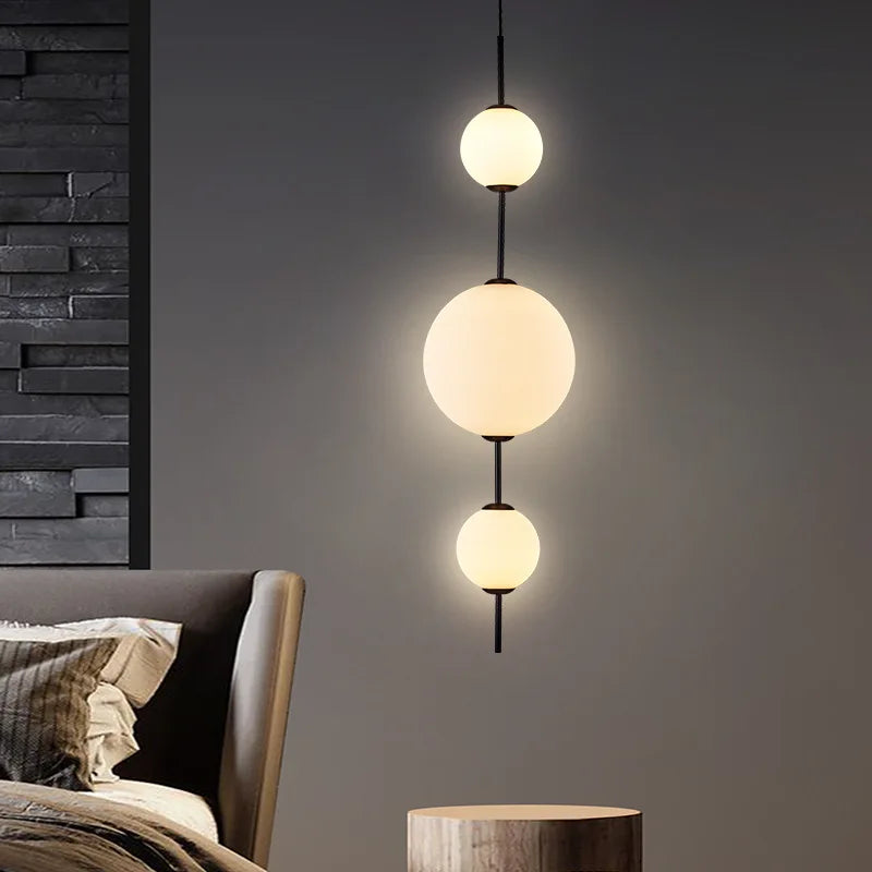 Decorbites™ LED Weiß Glas Kugel Hängeleuchte für die Hausdekoration.