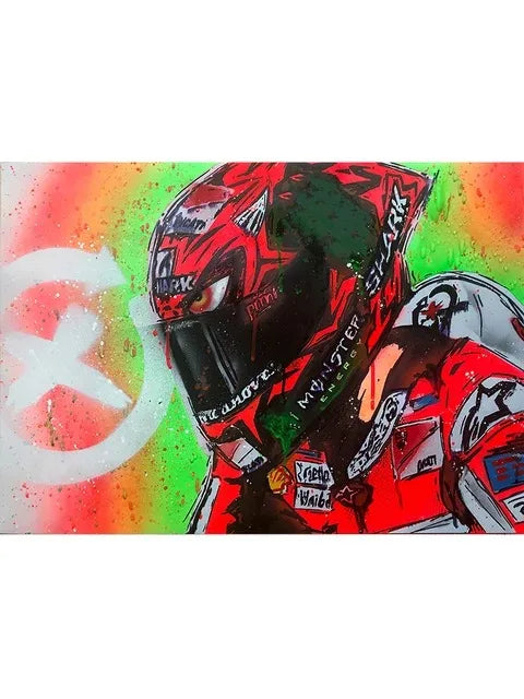 Valentino Rossies Motorcycle Racer Poster Sports Car Racer Portrait Prints Canvas Painting Wall Art for Home Living Room Decor
