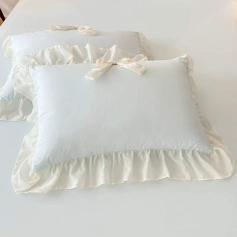 Decorbites™ Korean Lace Bogen-Bettwäsche-Set: Luxuriöse Prinzessinnen-Steppdecke für Mädchen Hochzeit Heimtextilien