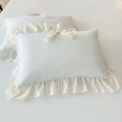 Decorbites™ Korean Lace Bogen-Bettwäsche-Set: Luxuriöse Prinzessinnen-Steppdecke für Mädchen Hochzeit Heimtextilien