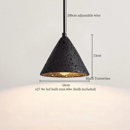 Decorbites™ Glasball-LED-Pendantleuchten Schwarz Travertin Wabi Sabi Hängelampe