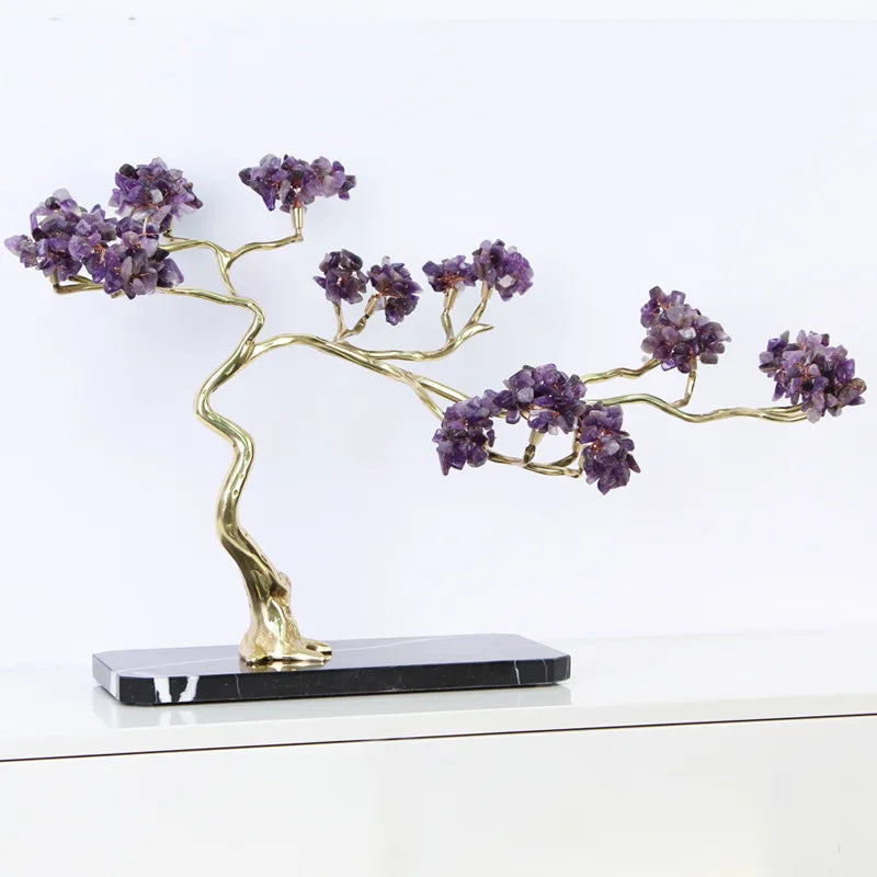 DecorBites™ Crystal and Brass Metal Decorative Figurine for Room Decoration