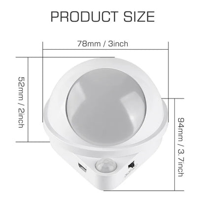 DecorBites™ 360° Rotating Magnet Night Light USB Charging Wall Lamp for Bedroom Closet