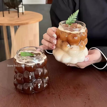 Decorbites™ hitzebeständiges Trauben-Glas-Becher-Set: Transparente Trinkbecher für Kaffee, Tee, Saft und Bier