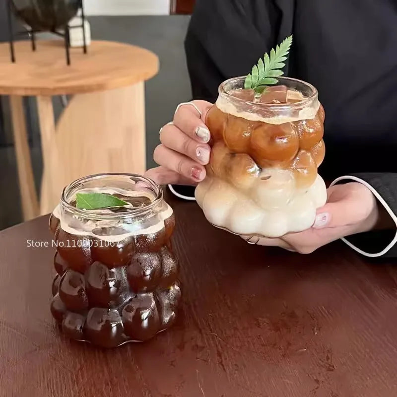 Decorbites™ hitzebeständiges Trauben-Glas-Becher-Set: Transparente Trinkbecher für Kaffee, Tee, Saft und Bier