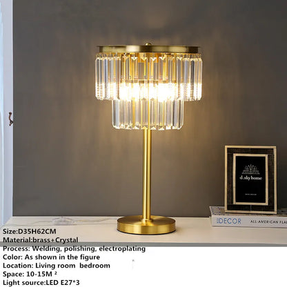 DecorBites™ Crystal Brass Floor Lamp: Modern Nordic Style LED Standing Light