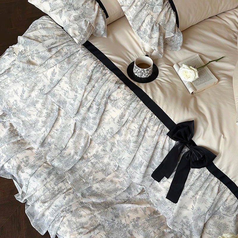 Bow Ruffles Cotton Bedding