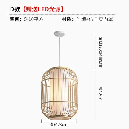 Decorbites™ Bambus-Deckenleuchter für Zuhause, Garten, Restaurant, Schlafzimmer, Arbeitszimmer – Dekorationsleuchte