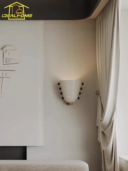 DecorBites™ Cream Glass Wall Lamp LED Sconces for Living Room & Bedroom