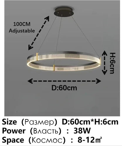 Decorbites™ Schwarze Acryl-LED-Hängeleuchte für modernes Wohnraumausstattung