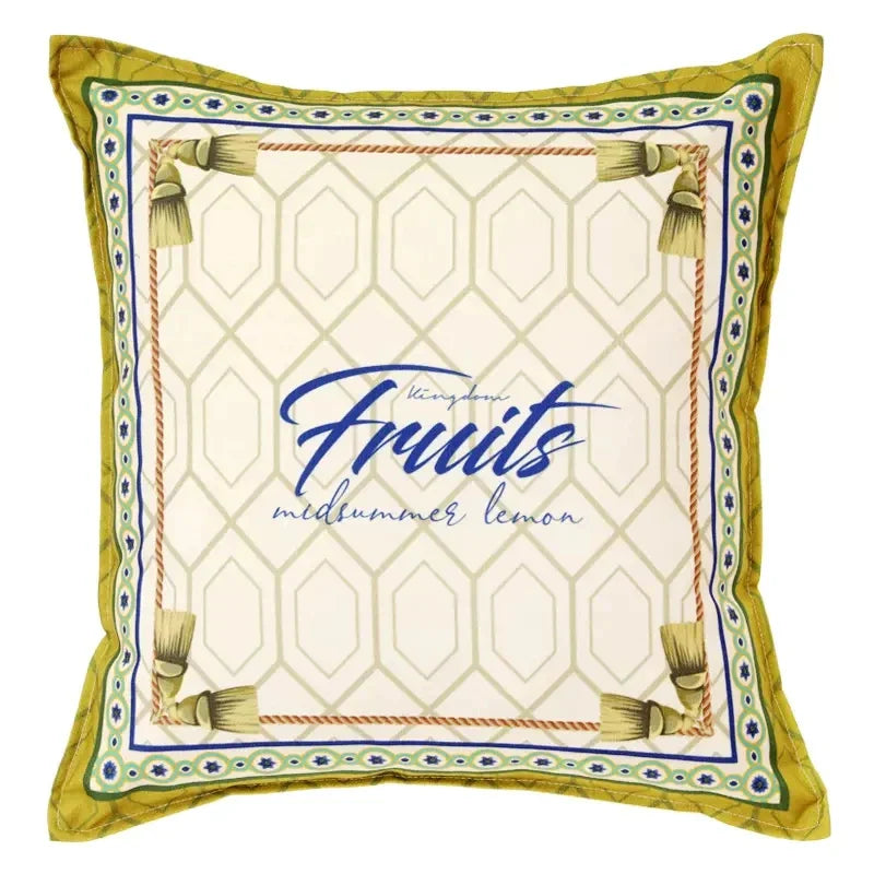 Decorbites™ Zitronen-Print Chenille Kissenbezug 45x45 cm - Wasserdicht Nordisches DekorCase